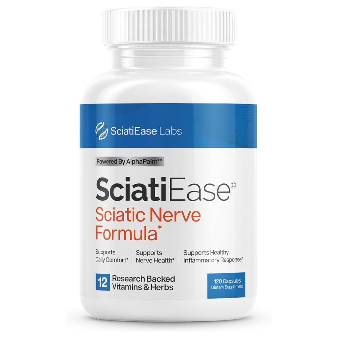 Sciatic Nerve Health Support Supplement - Nerve Support Formula with AlphaPalm, Pea, Vitamin B Complex, Alpha Lipoic Acid 300mg - 120 Capsules