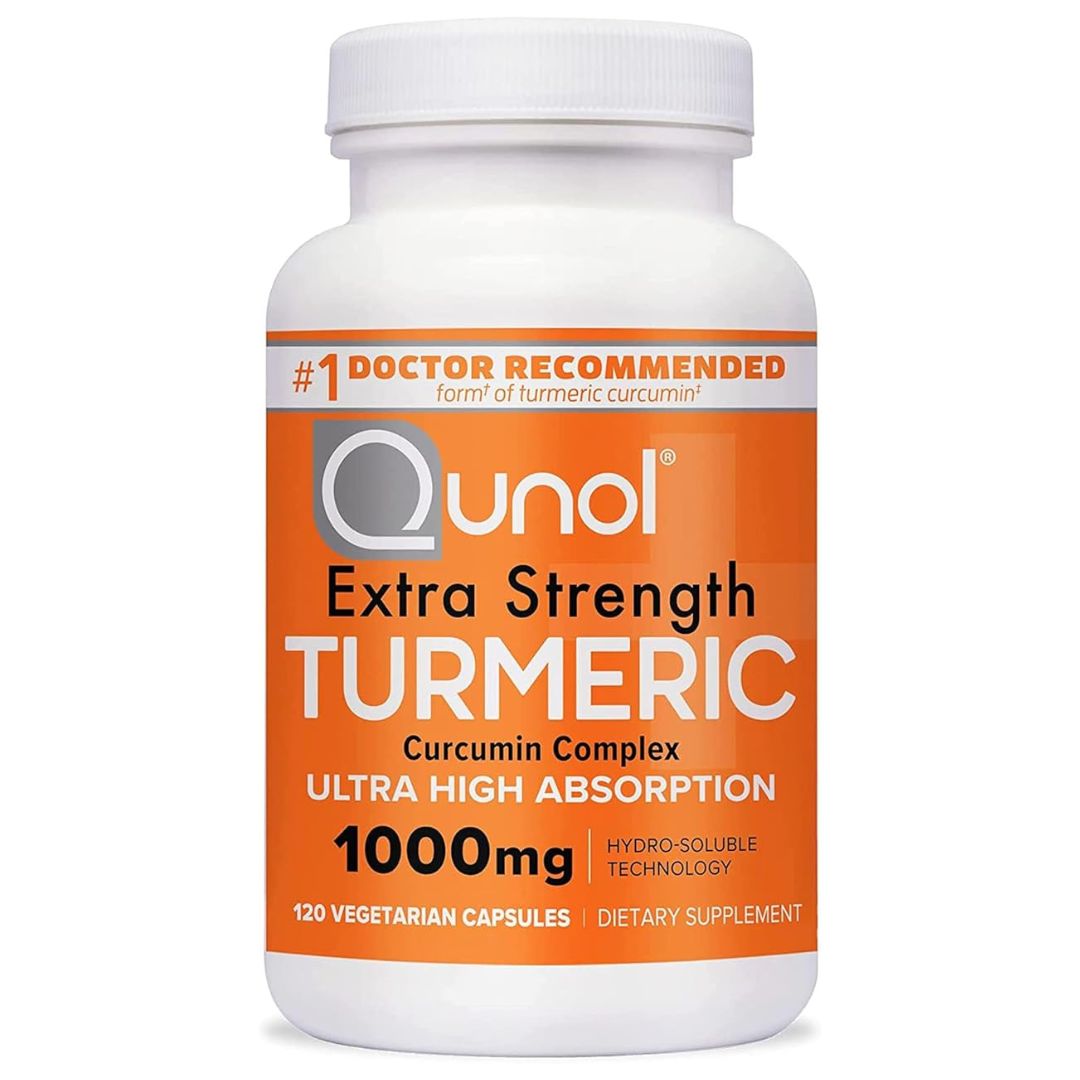 Qunol Turmeric Curcumin Supplement, Turmeric 1000mg With Ultra High Absorption, Joint Support Supplement, Extra Strength Turmeric Capsules, 2 Month Supply, 120 Count (